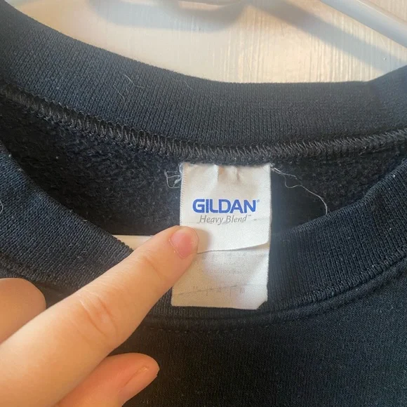 Gildan Black Crewneck Sweater with Iconic Jeff Goldblum Graphic - Picture 3 of 4